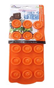 FORMA PARA BOMBOM COM 15 UNIDADES EM SILICONE REDONDA