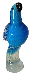 PÁSSARO DECORATIVO EM VIDRO 21.5CM AZUL