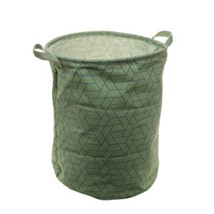 CESTO ORGANIZADOR DE POLIÉSTER REDONDO CHEVRON GREEN 35x45cm
