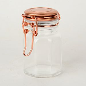 POTE HERMÉTICO VIDRO BOROSSILICATO TAMPA METAL GOLDEN 7x12cm