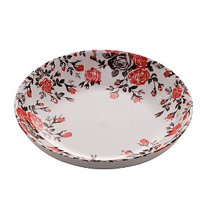 PRATO P/SOBREMESA DE PORCELANA PINK GARDEN COUPE 18cm