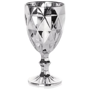CJ 6 TAÇAS P/ÁGUA VIDRO SODO-CÁLCICO DIAMOND PRATEADA 325ml