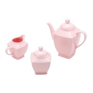 CJ 3PC P/CAFÉ DE PORCELANA HEART ROSA