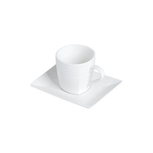 CJ 6 XÍCARAS P/CAFÉ C/PÍRES PORCELANA SUPER WHITE 90ml