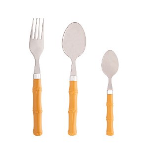 FAQUEIRO 16PC DE AÇO INOX C/CABO DE PLÁSTICO BAMBU BASIC