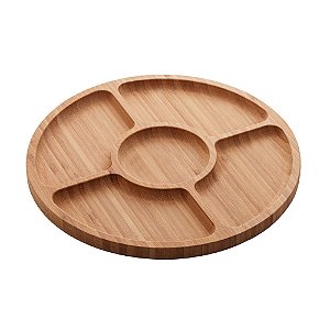 PETISQUEIRA C/5 DIVISÓRIAS DE BAMBU ROUND 30x30x1,6cm