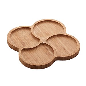 PETISQUEIRA C/4 DIVISÓRIAS DE BAMBU WAVE 22x22x1,6cm