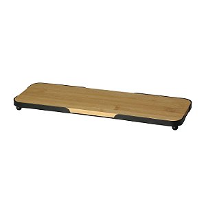 BANDEJA RETANGULAR BAMBU C/MOLDURA DE METAL 30,2x10,2x2,2cm
