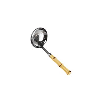 CONCHA P/SOPA AÇO INOX C/CABO PLÁSTICO BAMBU NATURAL 19,5cm