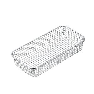CESTO ORGANIZADOR DE METAL CROMADO 30x15x5,5cm