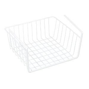 CESTA ORGANIZADORA PRATELEIRA METAL BRANCO 30x25,5x14cm