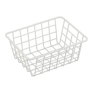 CESTA ORGANIZADORA METAL BRANCO 20x15,5x8cm