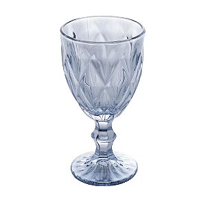 CJ 6 TAÇAS P/ÁGUA VIDRO SODO-CÁLCICO DIAMOND AZUL 325ml