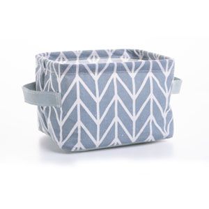 CESTO ORGANIZADOR DE POLIÉSTER RETANGULAR CHEVRON 18x14x12cm