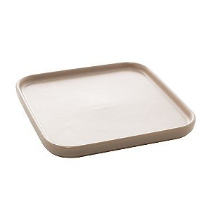 CJ 3 PETISQUEIRAS PORCELANA QUADRADA NÓRDICA CINZA 15x15x2cm
