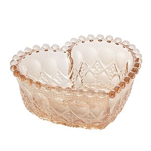 MINI TRAVESSA VIDRO SODO-CÁLCICO CORAÇÃO ÂMBAR 13,5x12x5cm