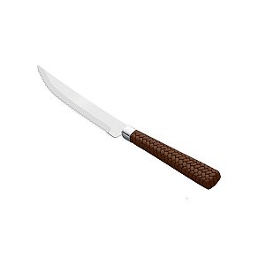 CJ 6 FACAS P/CHURRASCO AÇO INOX C/CABO PLÁSTICO RATTAN 22cm