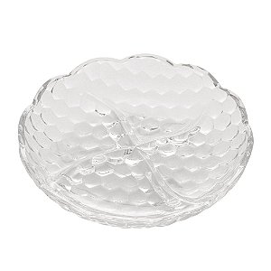 PETISQUEIRA C/4 DIVISÓRIAS CRISTAL DE CHUMBO BUBBLE 18,5x4cm