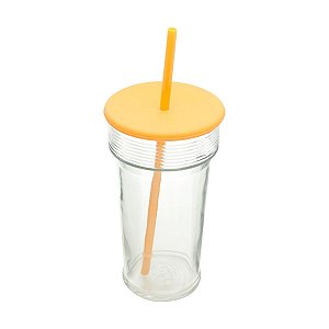 COPO VIDRO SODO-CÁLCICO C/TAMPA CANUDO SILICONE 640ml