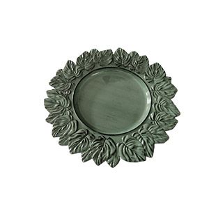 SOUSPLAT PATINADO DE PLÁSTICO GARDEN LEAF VERDE 35cm