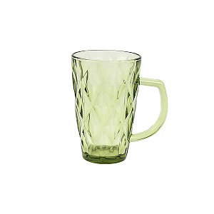 CJ 6 CANECAS DE VIDRO BOROSSILICATO DIAMOND VERDE 280ml