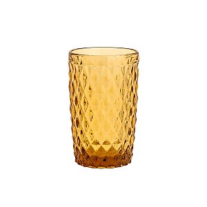CJ 6 COPOS ALTOS VIDRO SODO-CÁLCICO BICO ABACAXI AMBAR 330ml