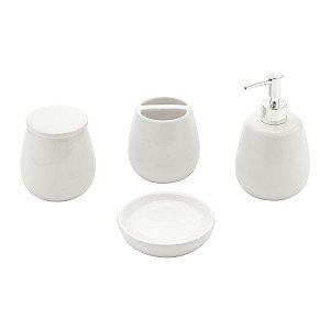 CJ 4PC P/BANHEIRO DE CERÂMICA CLASSIC BRANCO