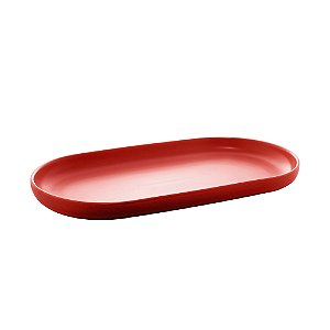 TRAVESSA PORCELANA OVAL NÓRDICA VERMELHO MATT 30x17x3cm