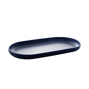 TRAVESSA PORCELANA OVAL NÓRDICA AZUL ESCURO MATT 30x17x3cm