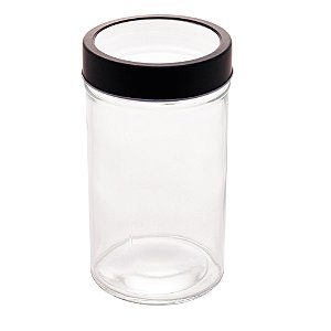 POTE VIDRO BOROSILICATO C/TAMPA DE ACRÍLICO PRETA 500ml