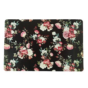 LUGAR AMERICANO PET FLORAL PRETO 44x29cm