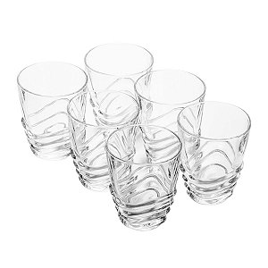 CJ 6 COPOS BAIXOS DE CRISTAL ECOLÓGICO WAVE 280ml