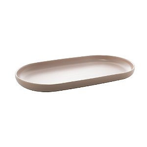 TRAVESSA PORCELANA OVAL NÓRDICA CINZA MATT 30x17x3cm