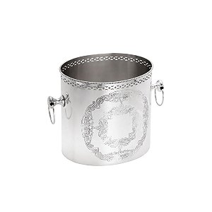 BALDE DE AÇO INOX P/ VINHO OVAL 25X15X17,5cm