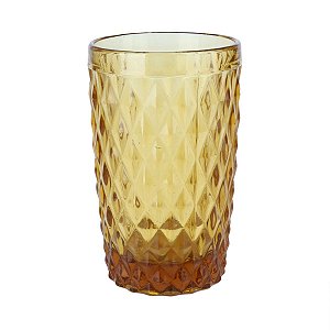 CJ 6 COPOS ALTOS DE VIDRO BICO DE ABACAXI ÂMBAR 330ml