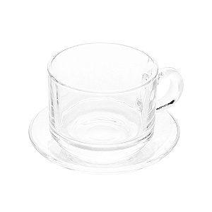 CJ 6 XÍCARAS P/CHÁ C/PIRES DE VIDRO SODO-CÁLCICO LOTUS 185ml