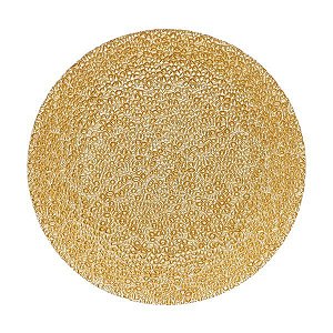 SOUSPLAT DE VIDRO GLAMOUR DOURADO 33cm