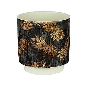 VASO DECORATIVO CERÂMICA ABACAXI 12x13cm
