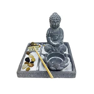 CJ JARDiM ZEN DE CONCRETO BUDDHA CINZA 14,5x12,5cm