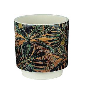 VASO DECORATIVO CERÂMICA TROPICAL 12x13cm