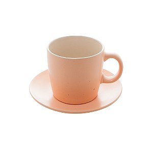 CJ 4 XÍCARAS CHÁ CERÂMICA GRANILITE SALMON 200ml