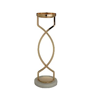 CASTIÇAL METAL DOURADO 10x30cm