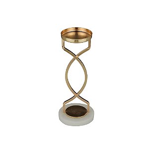 CASTIÇAL METAL DOURADO 10x25cm
