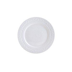 PRATO P/SOBREMESA DE PORCELANA NEW BONE ANGEL BRANCO 19cm