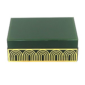 CAIXA DECORATIVA VERDE 20x14x18cm