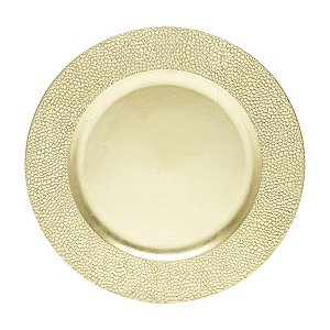 CJ 6 SOUSPLATS DE PLÁSTICO CRAQUELADO DOURADO 33cm