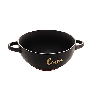 CONSUME CERÂMICA LOVE PRETO MATT/ROSA 12x7cm