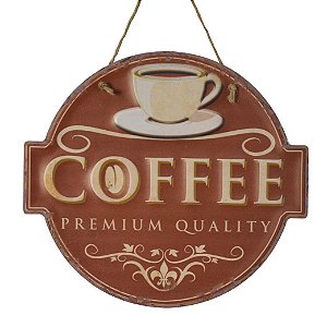 PLACA DECORATIVA COFFEE PREMIUM EM FERRO L28XP0,05XA40CM