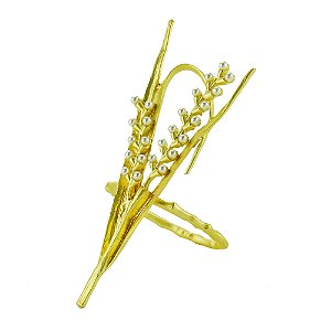 CJ 4 ANÉIS P/GUARDANAPOS ZINCO FOLHA DOURADO FOSCO 5x10x5cm
