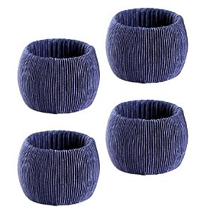 JG 4 ANEIS COTTON GUARDANAPO PLASTICO ALGODAO 5X5CM AZUL